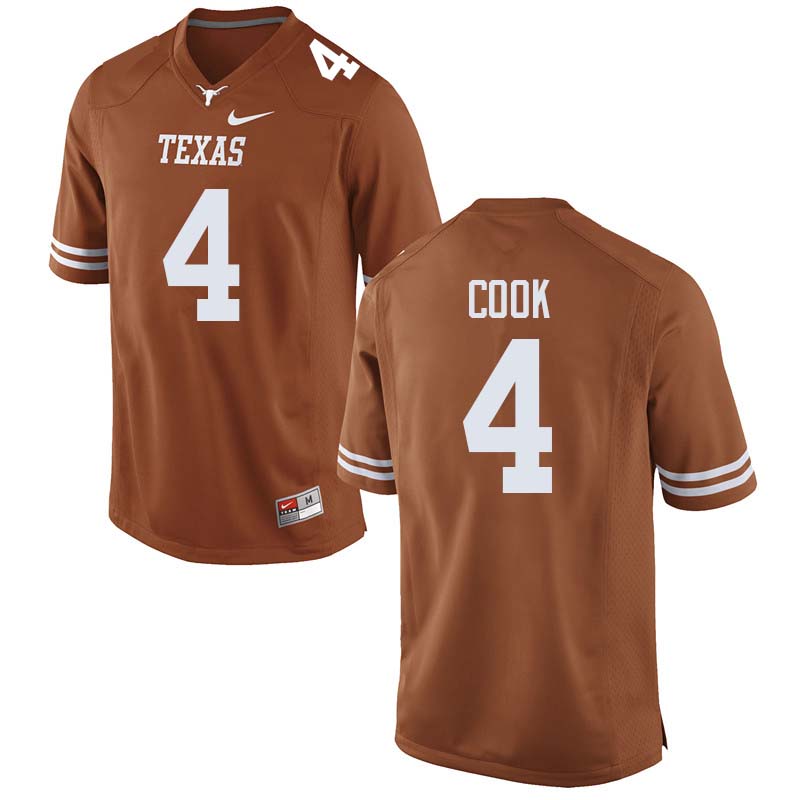 Men #4 Anthony Cook Texas Longhorns College Football Jerseys Sale-Orange